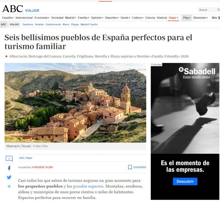 Cazorla, Albarracín, Buitrago del Lozoya, Frigiliana, Morella y Riaza aspiran a Destino «Family-Friendly» 2020