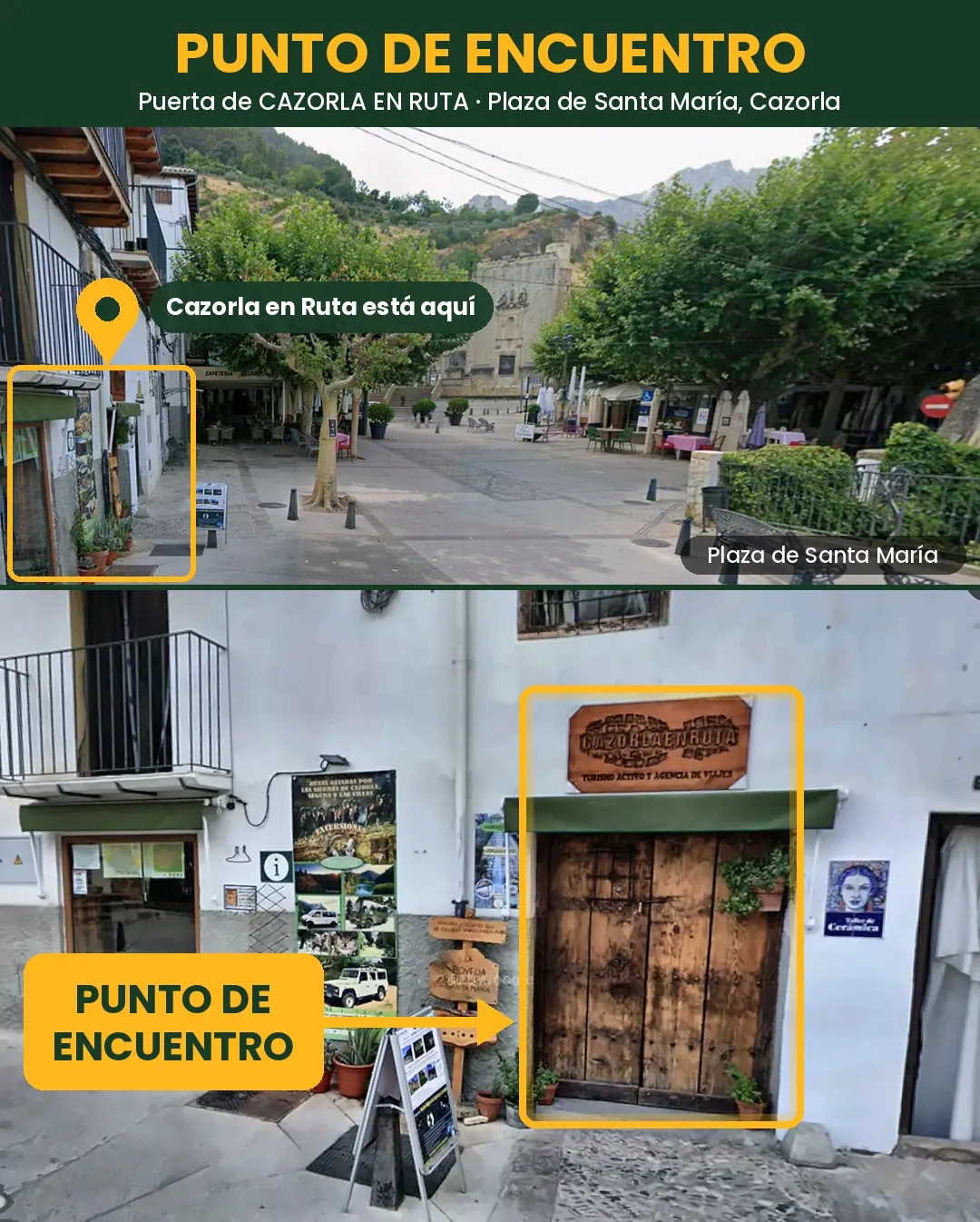 Puerta de Cazorla en Ruta en la Plaza de Santa María de Cazorla, punto de encuentro de la visita guiada al casco histórico